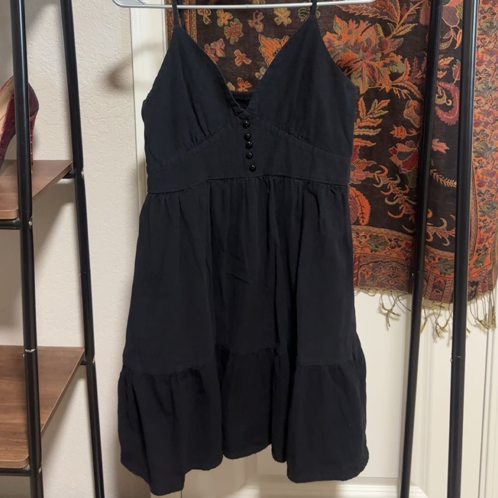 Source Unknown Black Cocktail Sundress Spaghetti Strap